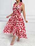 Sukienka Midi Kopertowa Letnia Wakacyjna W Kwiaty Casual Shein 5Xl 50