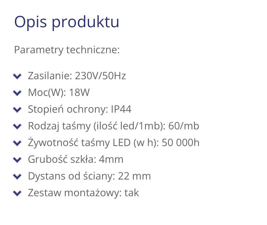 Lustro okrągłe 100cm LED (Quatro)