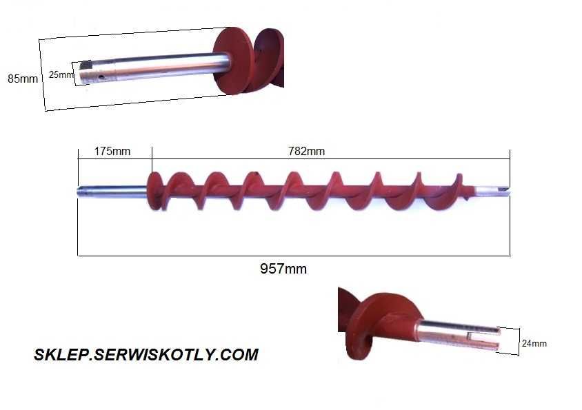 Ślimak Pieca Kotła Sas,Kołton,Galmet,Pleszew Podajnik Obrotowy 957mm