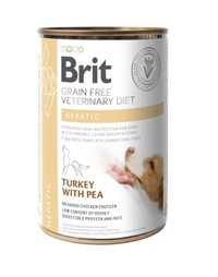 Brit veterinary Dog hepatic indyk z zielonym groszkiem 400g