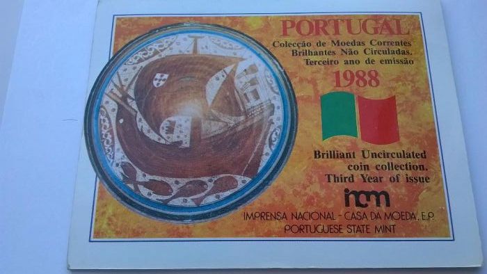 Moedas, carteira anual BNC da INCM.Todas as Moedas do Ano 1988.Só 95€