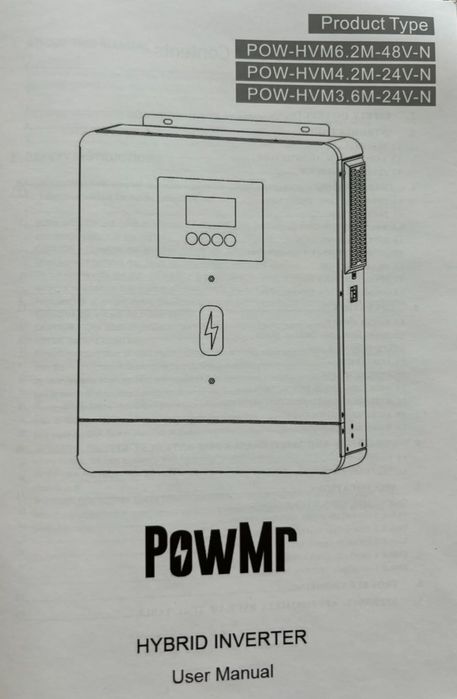 Гібридний інвертор PowMr 4200W 24V POW-HVM4.2M-24V-N