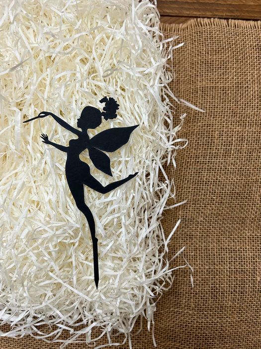 Czarny topper na tort calineczka wróżka