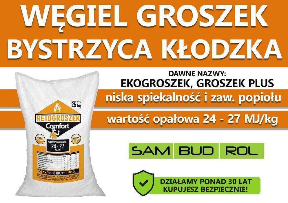 Węgiel GROSZEK (dawniej ekogroszek) BYSTRZYCA KŁODZKA, transport !