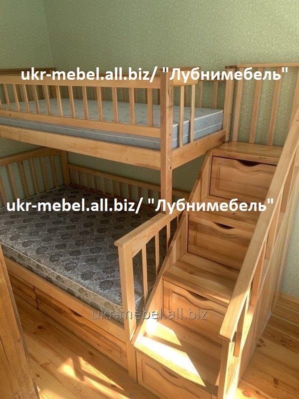 Ліжко двоярусне дерев'яне Щит-плюс120 (кровать двухъярусная)