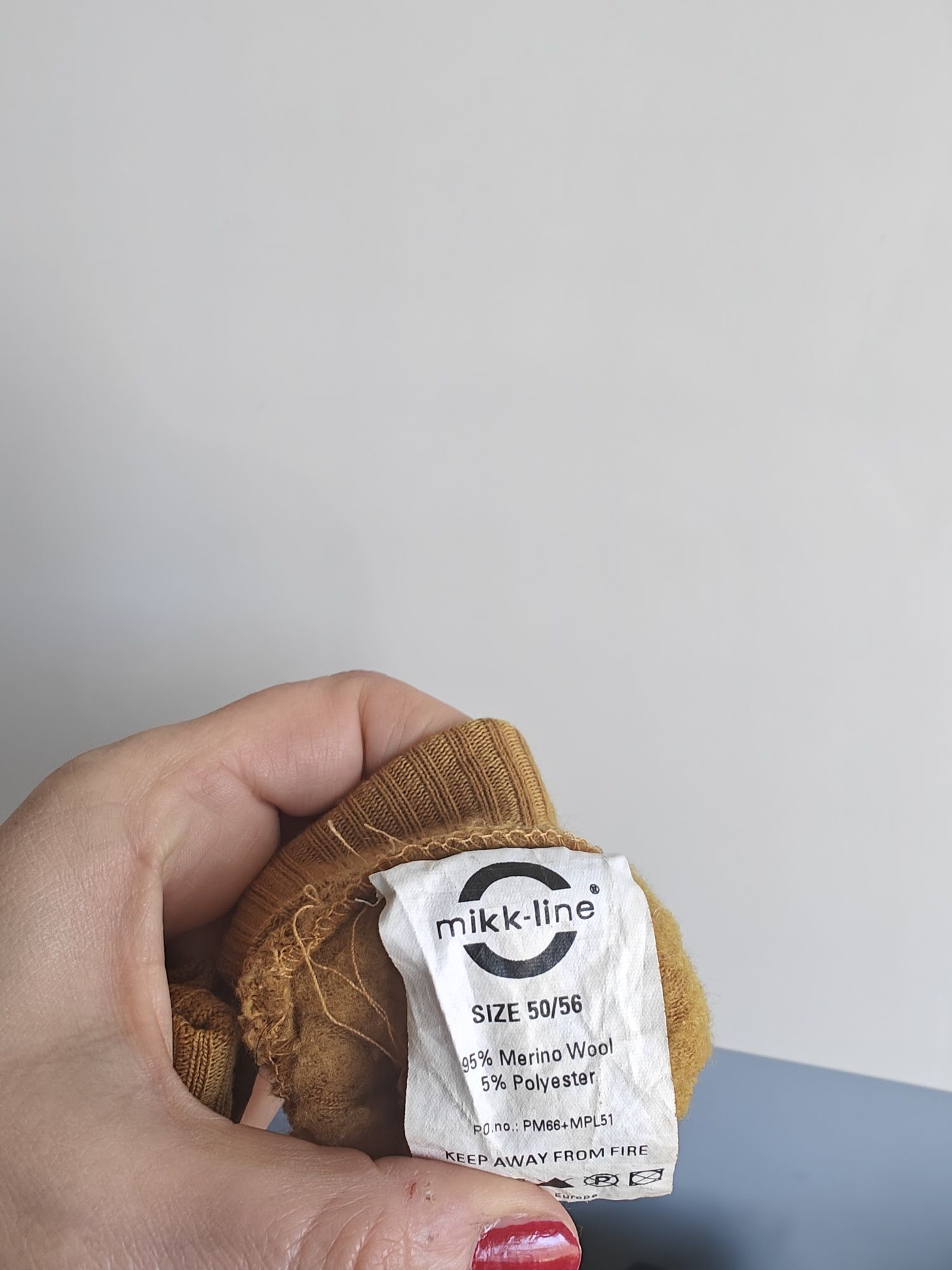 Rękawiczki wełniane mikk-line 0-3 merino
