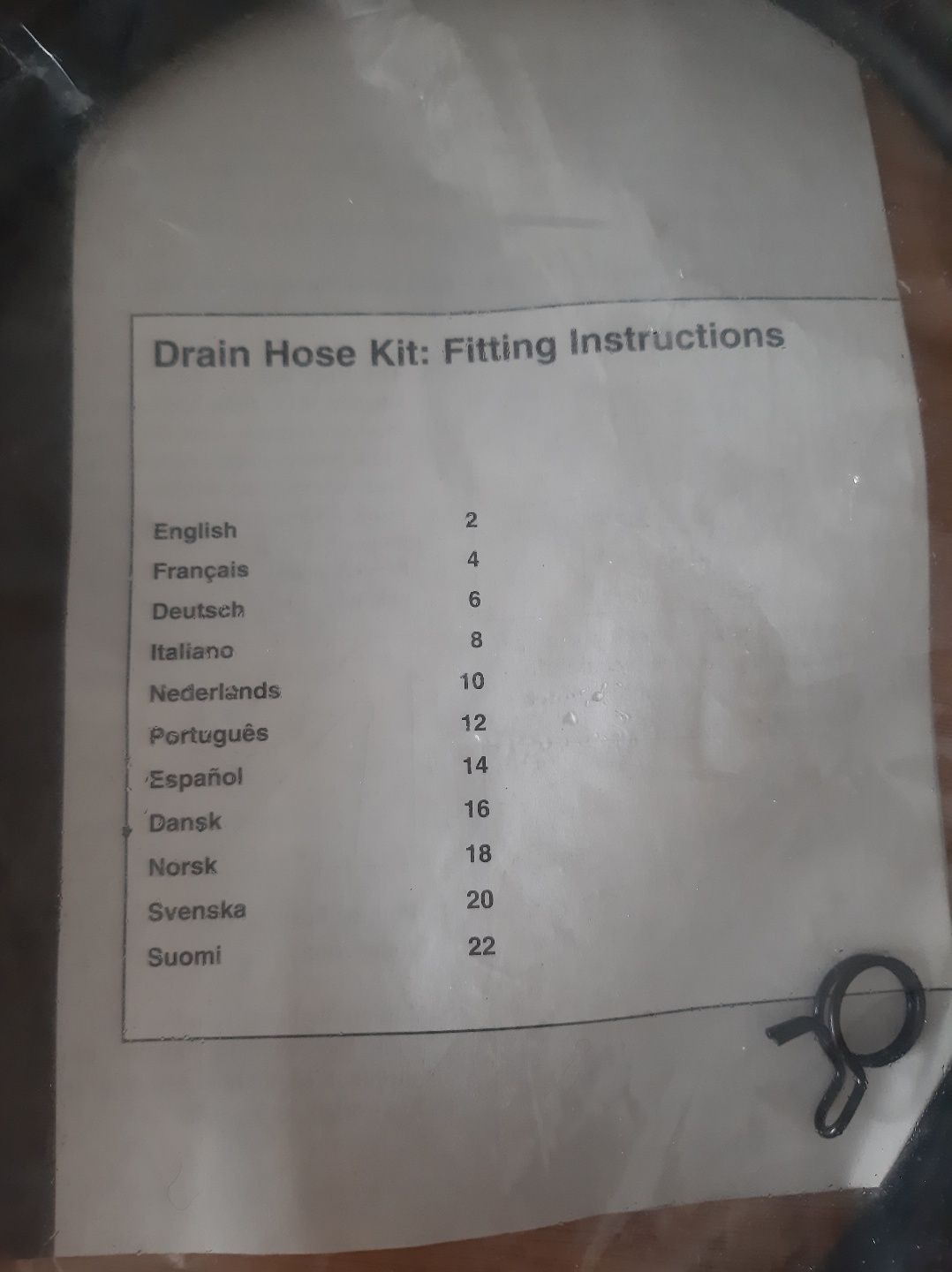 Kit de drenagem para máquina de secar roupa Hoover