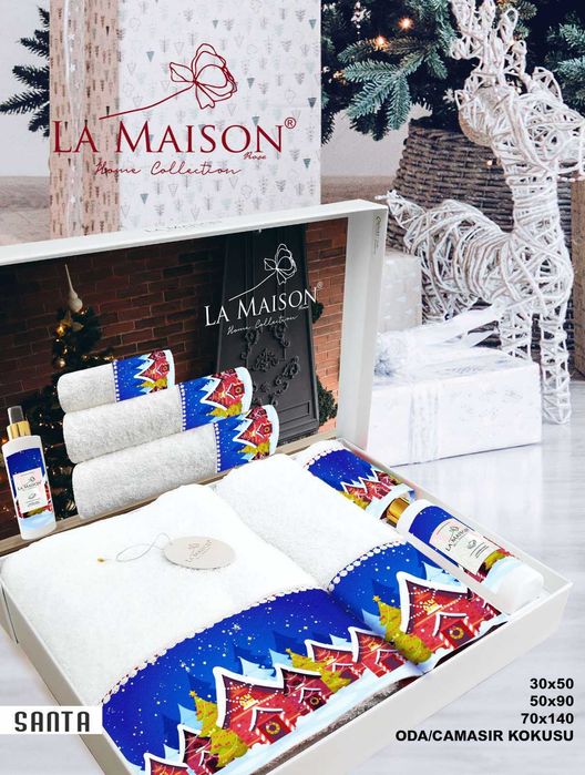 Подарунковий набір рушників La Maison 3 шт і додатково аромат Missy