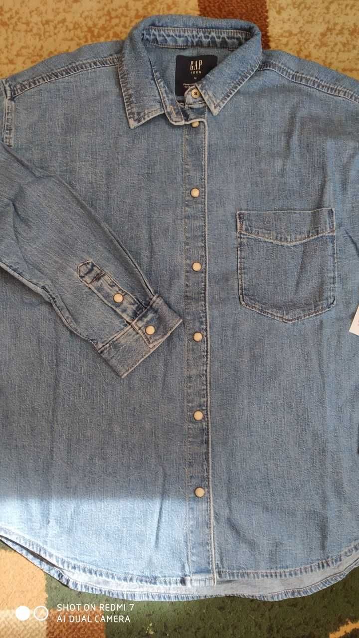 GAP сорочка джинс джинсовая джинсова рубашка teen oversize 12-16 років