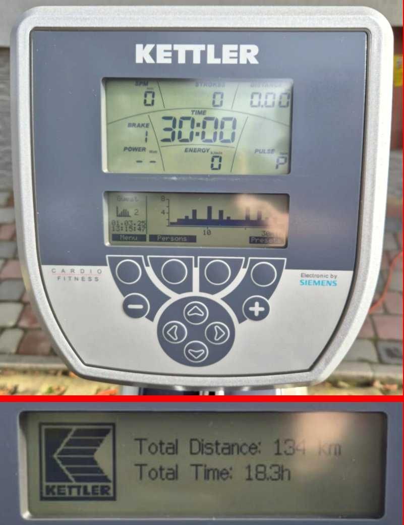 Wioślarz KETTLER XROW E3 + PAS + ZEGAREK ! Sklep 6000 zł !
