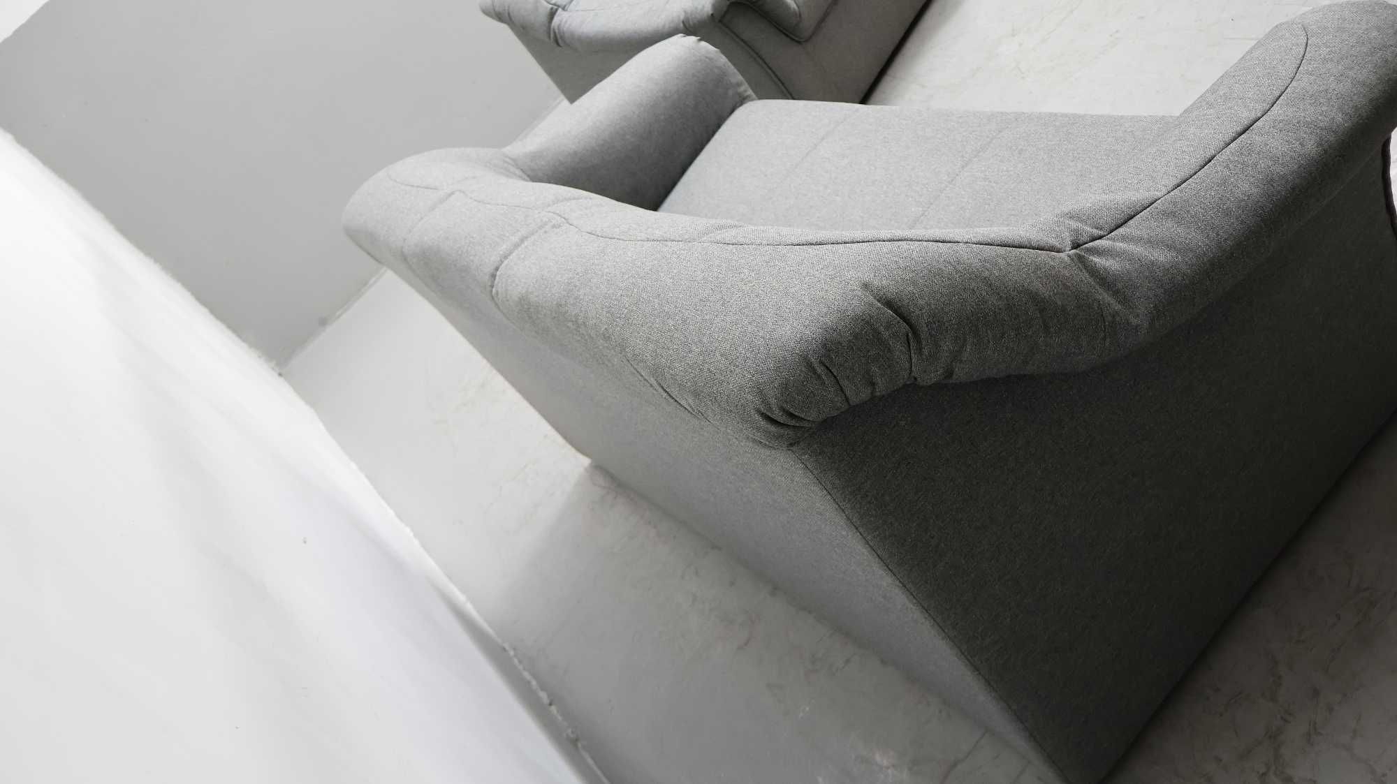 SEO nowy komplet 3+1 SOFA KANAPA zestaw z szara tkanina - salon