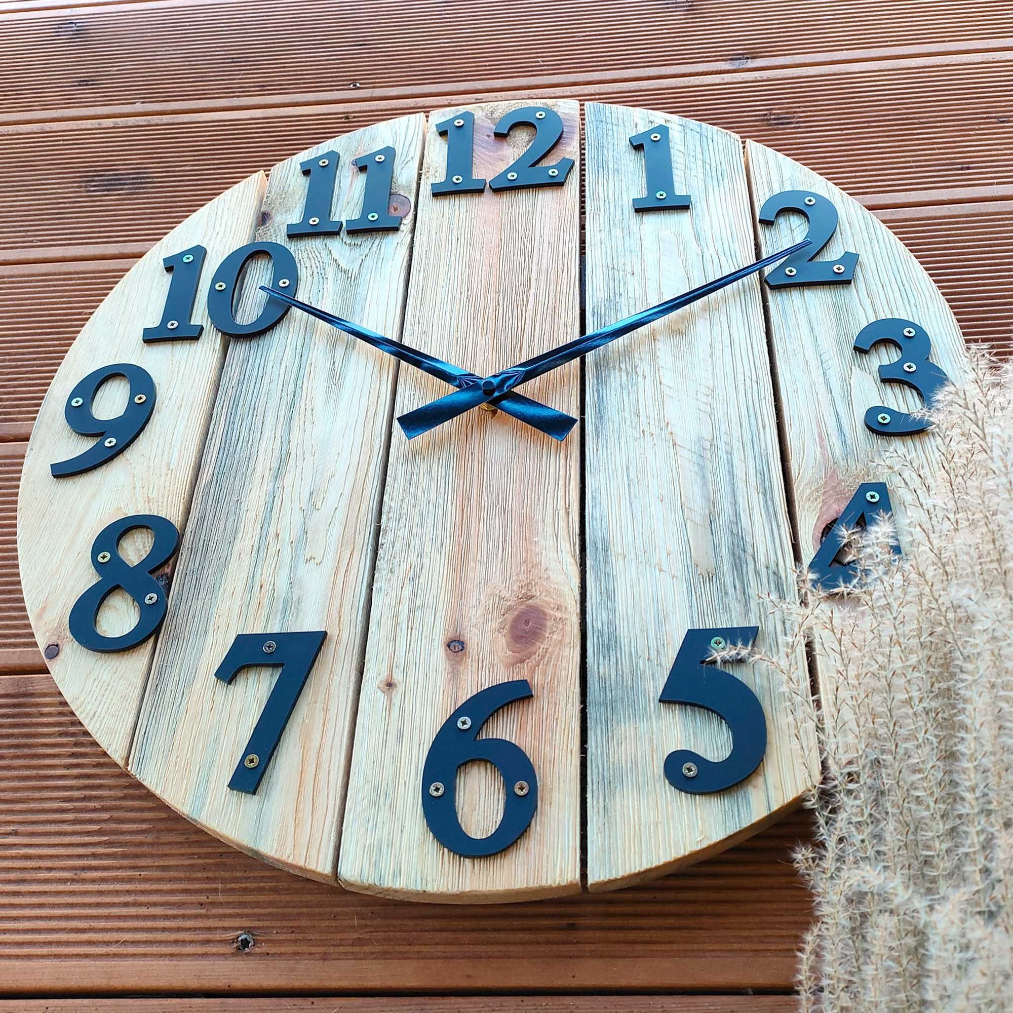 Loftowy zegar 50cm Duży Zegar Drewniany