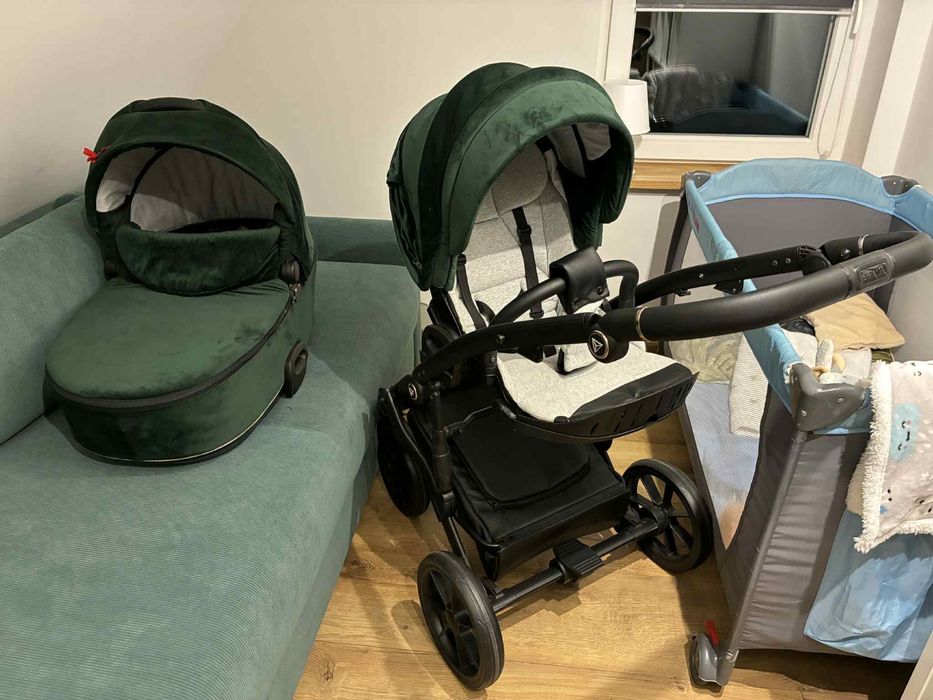 Wózek dziecięcy Junama Space Velur 2w1+fotelik Maxi-Cosi