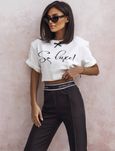 Bluzka T-shirt La milla rozmiar uniwersalny so luxe czarna kokardka