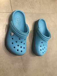 Klapki Crocs 10 C 11 niebieskie