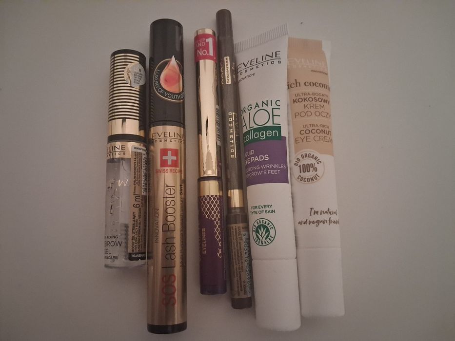 Eveline zel do brwi odżywka do rzęs eyeliner kremy pod oczy nowe