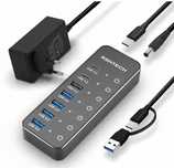 Koncentrator USB C 3.2 z zasilaczem RSHTECH 7 portów Dotykowy