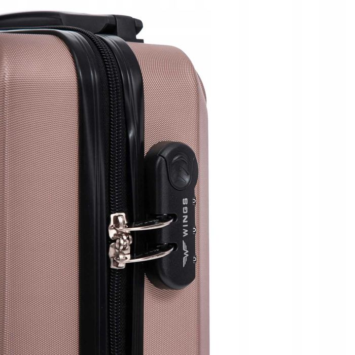 Walizka WINGS KESTREL Kabinowa 20" 38L ABS Na Szyfr 4 Kółka SZAMPAN