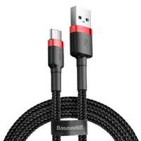 Baseus nylonowy kabel przewód USB / USB-C QC3.0 2A 2M czarno-czerwony