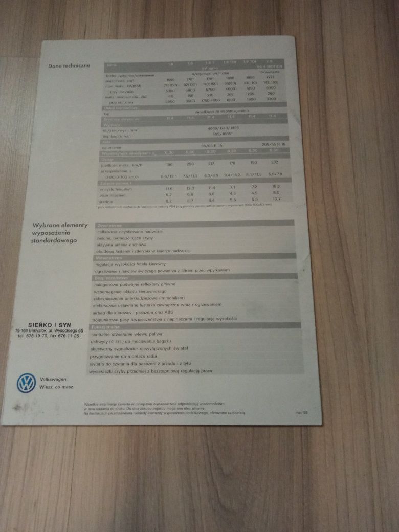 Prospekt Volkswagen Passat B5 Variant