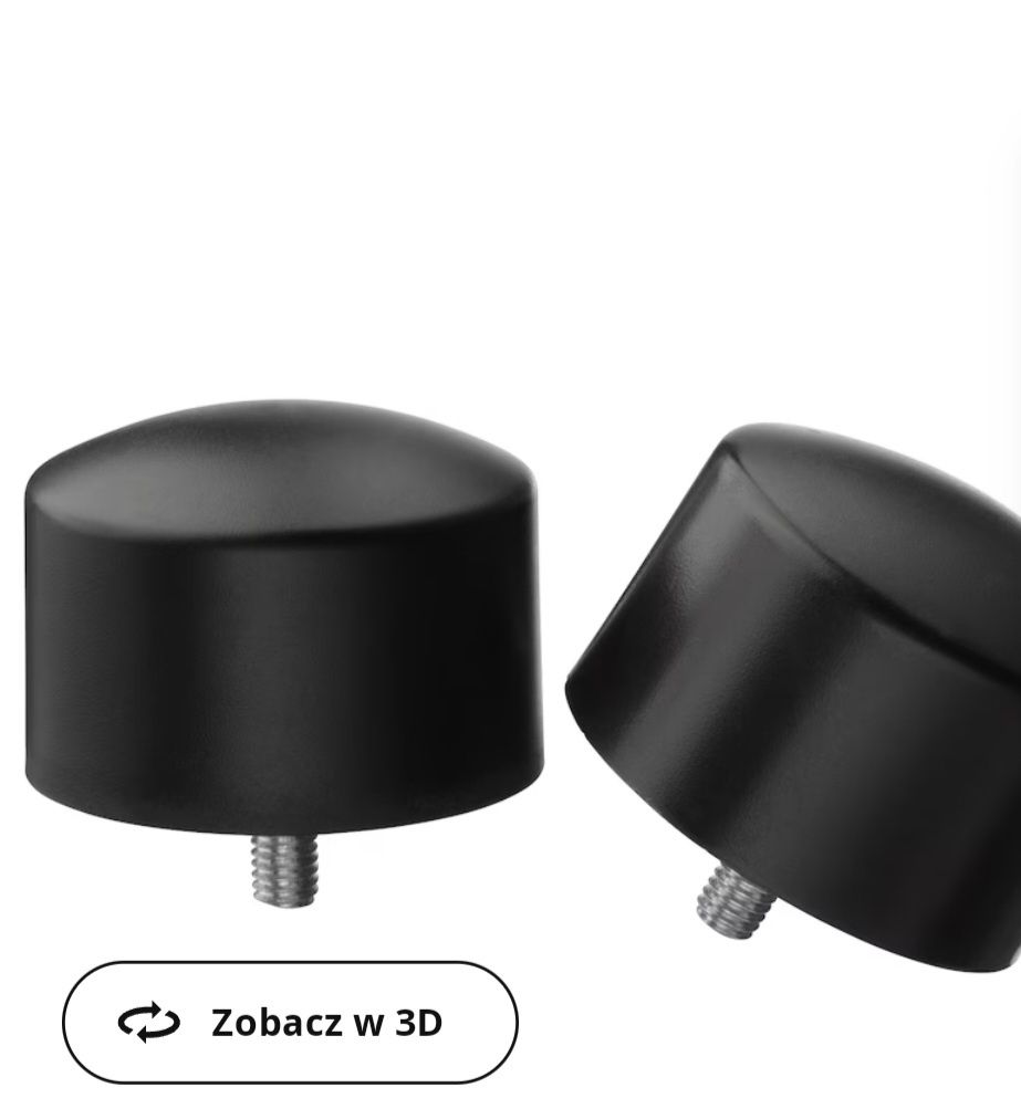 3 czarne karnisze ikea 210-385 cm + 6 końcowek