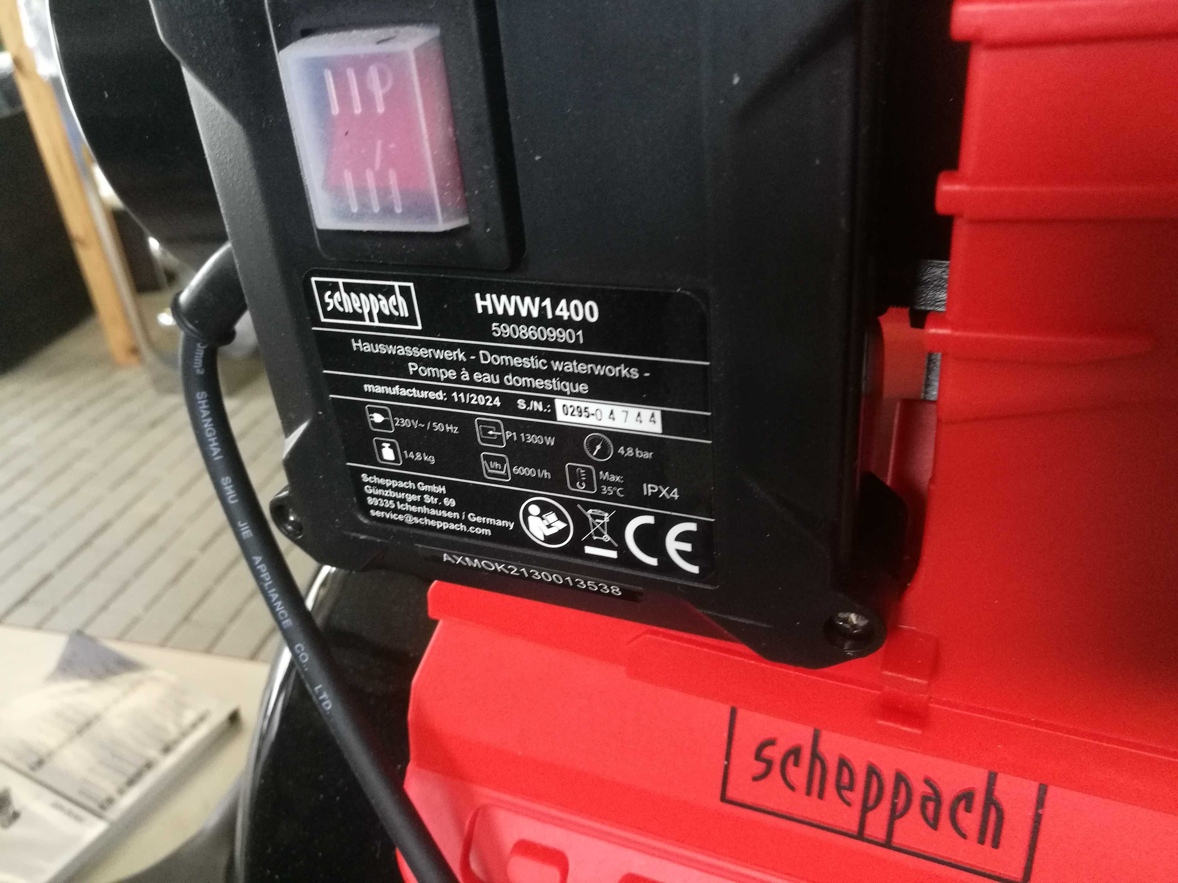 Hydrofor Scheppach HWW1400  4,8 bar, 6000 L/h