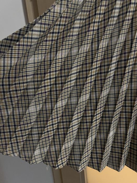 Spodnica plisowana w kratę długa