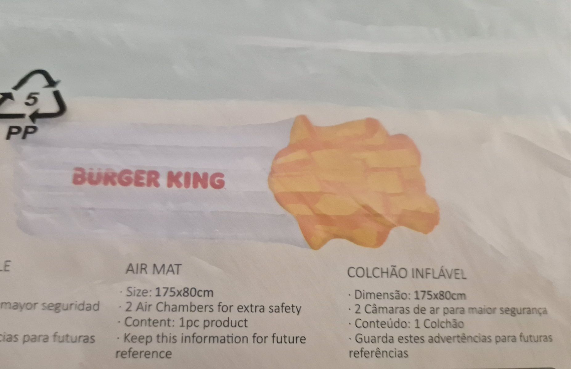 Brinde Burger King - Colchão /  Bóia XL