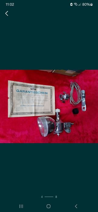 Lampa Fer z dynamem DDR prl nowy zestaw z epoki