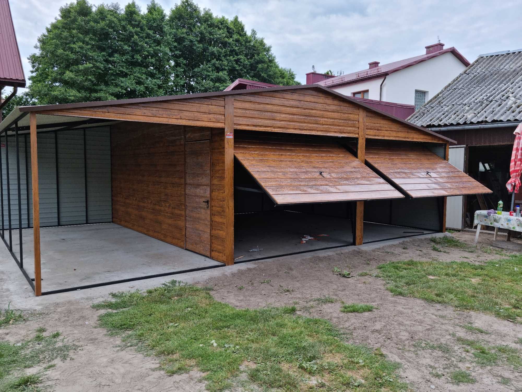 Garaż Blaszany z zadaszeniem bocznym - Garaże Blaszane  - Maj-Blach