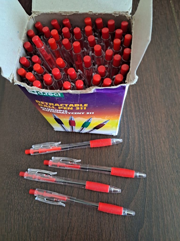 Długopisy czerwone 50 sztuk
