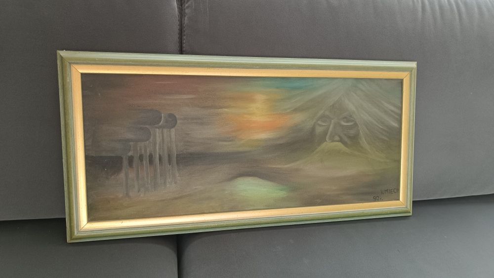 Obraz na płótnie w drewnianej ramie 32cm x 67cm,