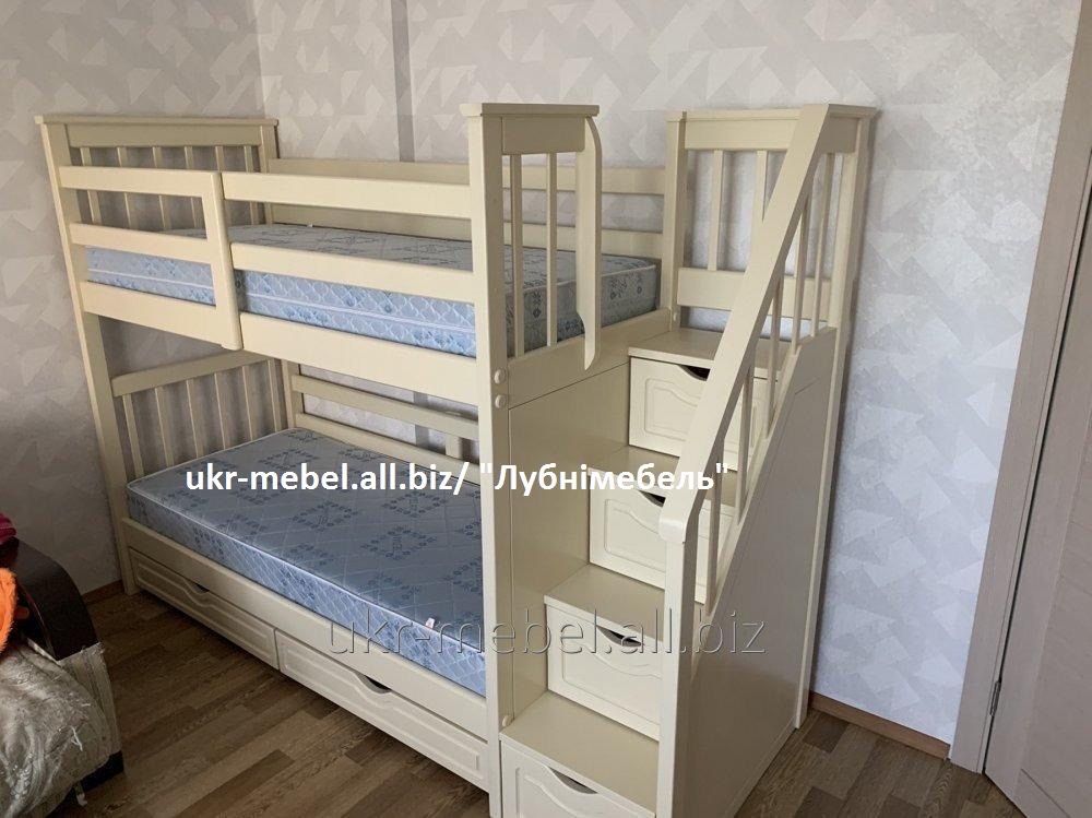 Ліжко двоярусне дерев'яне Стелла (кровать двухъярусная)