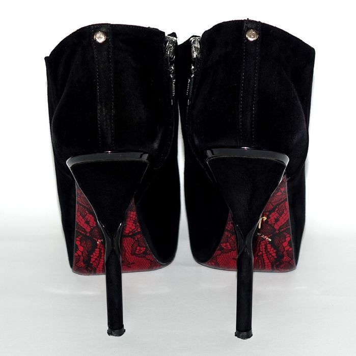 Cesare Paciotti Италия ботильоны на шпильке р.38,5 женские туфли замша