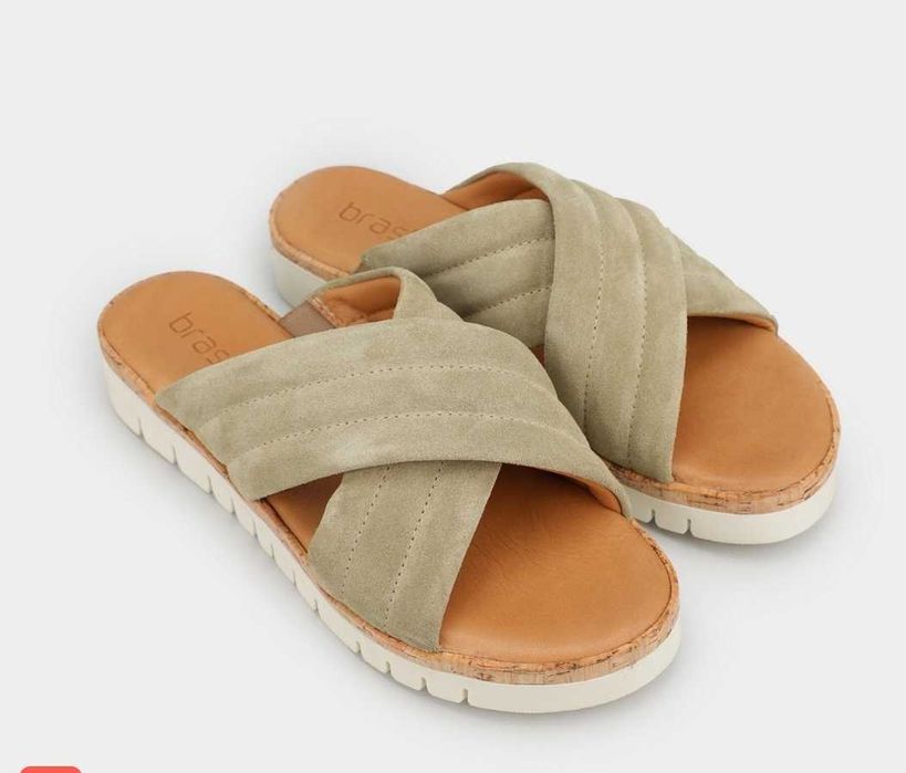 Шкіряні шльопанці сандалі Braska 24.5 см шлепанцы