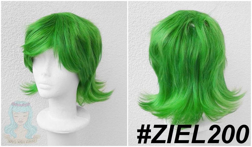 Krótka zielona peruka męska odraza inside out cosplay wig zielony