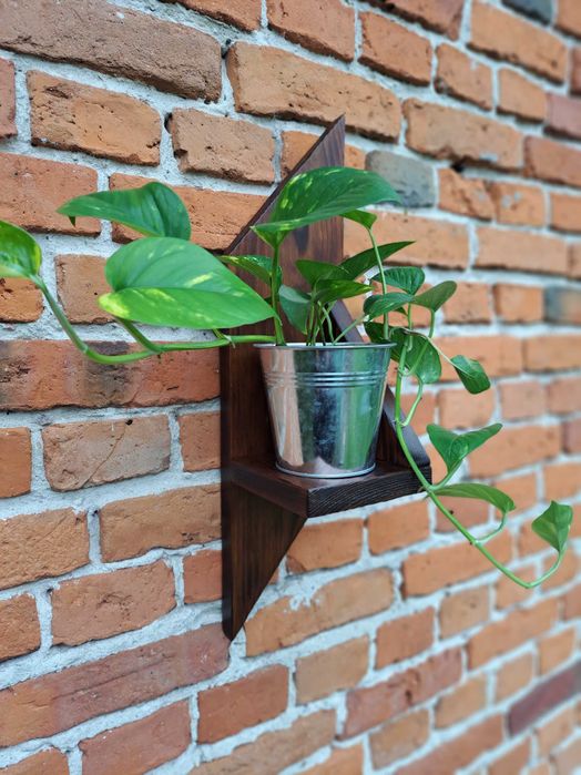 Kwietnik drewniany na ścianę. Nowy. Ręcznie robiony.