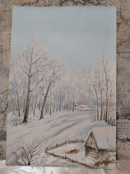 Картины времен СССР, акварель