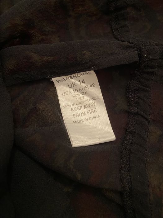 M-L натуральний шовк жіноча блузка Warehouse