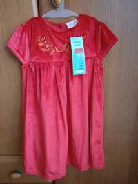 Nowa czerwona sukienka zamsz r. 98
