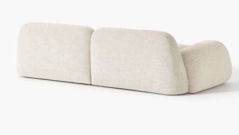 Nowoczesna sofa modułowa 3-os. Wolke Bouclé jasny beż 256x118x65cm