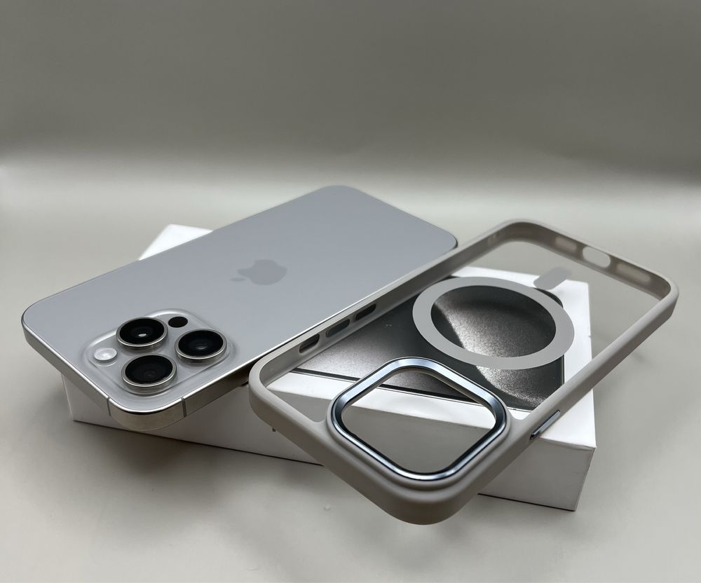 Чехол IPhone 15 Pro Max natural titanium MagSafe, прозрачный, 15 Pro