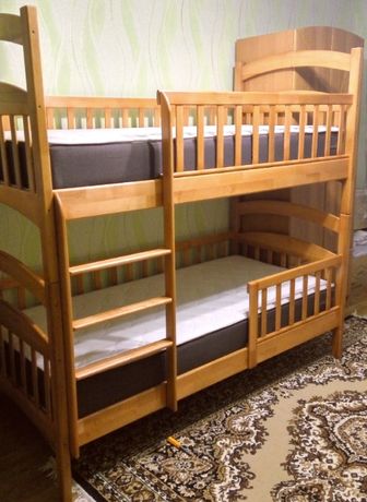 Кровать "Карина Люкс" детская двухъярусная с ольхи