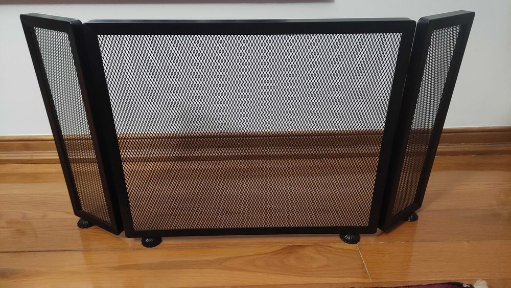 Protecção de lareira em ferro (preto)