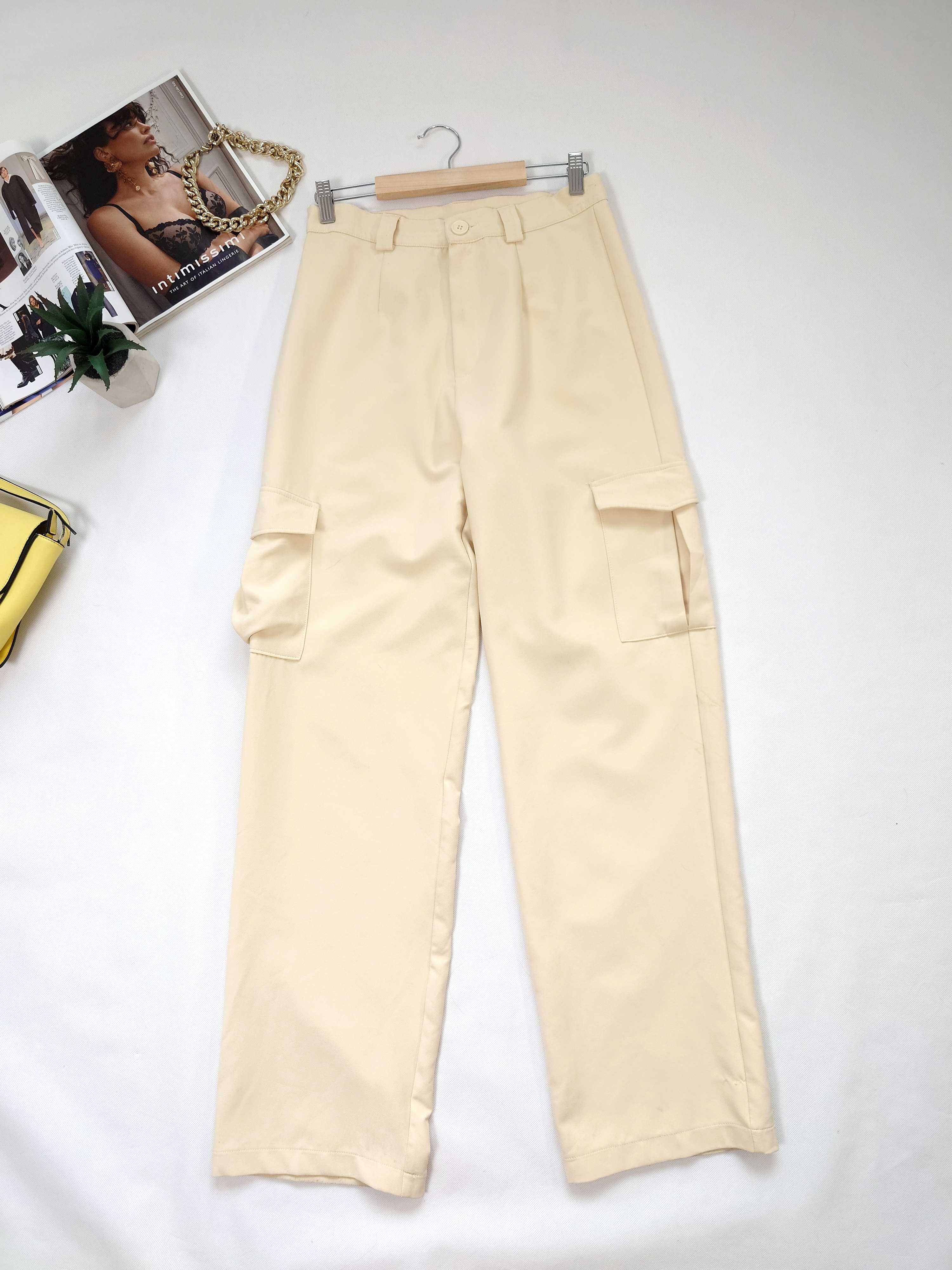 Beżowe szerokie spodnie jogger, Primark 40