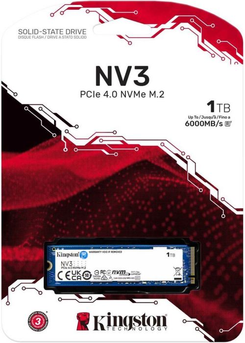 Накопичувач SSD M2 1Tb Kingston NV3 PCI Express 4.0 x4 (SNV3S/1000G)