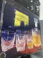 Garrafa e copos em vidro de qualidade marca Luxhem