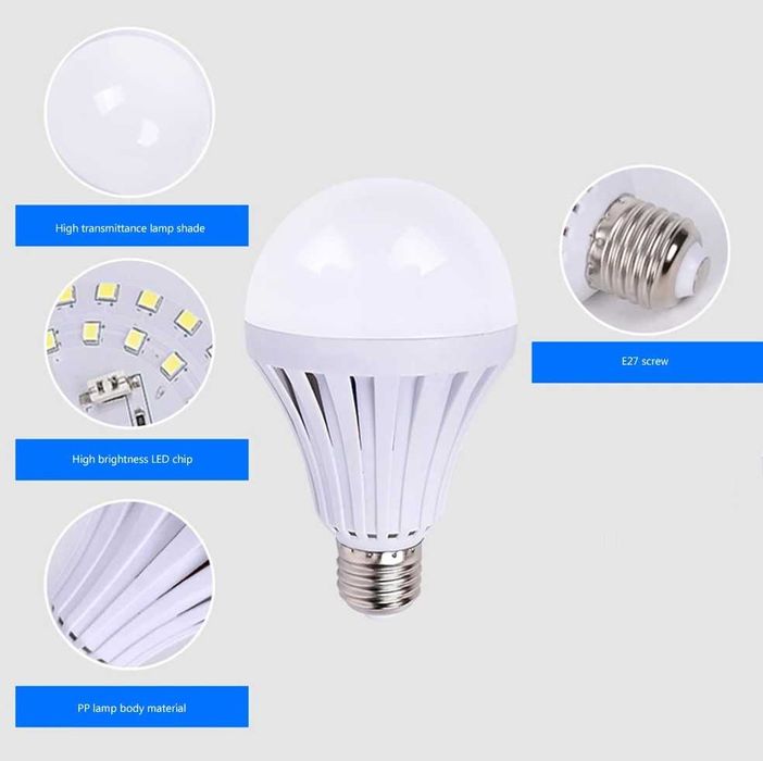 Лампочка с аккумулятором LED 15W !!! 1 шт