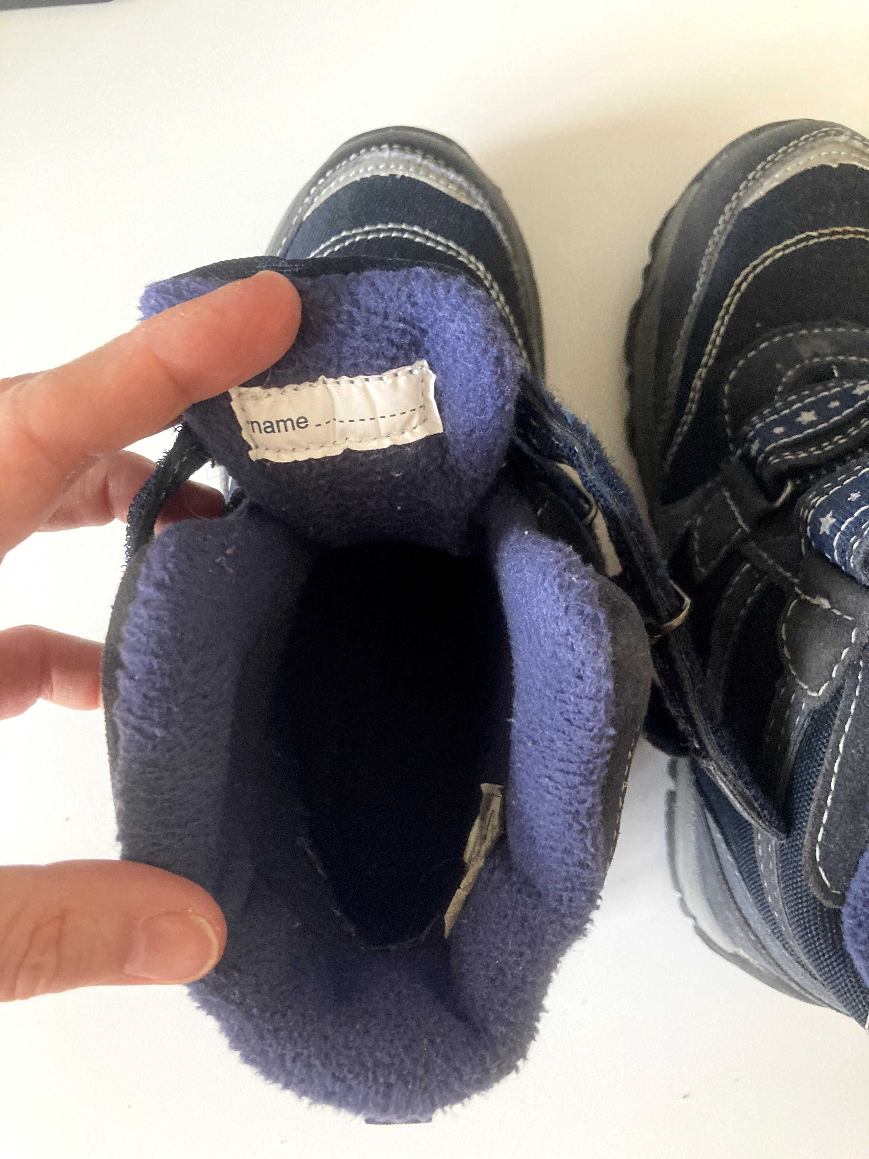 Ocieplane polarem buty zimowe z Tchibo rozm. 32/33 z odblaskami