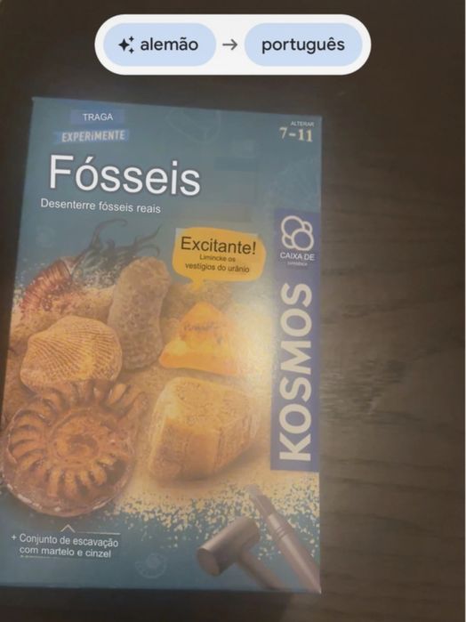 Jogo Desenterra fósseis reais" marca Kosmos